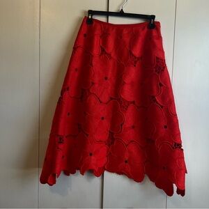 Cynthia Rowley Red Lace Skirt - Size 2